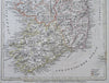 Ireland Dublin Galway Limerick Waterford Derry 1849 Ehricht engraved map