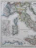 Italy Adriatic Sea Dalmatian Coast Malta 1852 Rohde Meyer engraved map