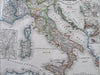 Italy Adriatic Sea Dalmatian Coast Malta 1852 Rohde Meyer engraved map