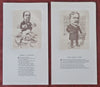 Cartography cartoon Maps Caricatures Famous Americans c. 1905 Lot x 2 prints
