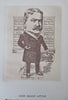 Cartography cartoon Maps Caricatures Famous Americans c. 1905 Lot x 2 prints