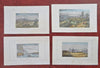 Mexico Scenes Mexico City Vera Cruz Jalapa c. 1830's lot x 4 hand colored prints