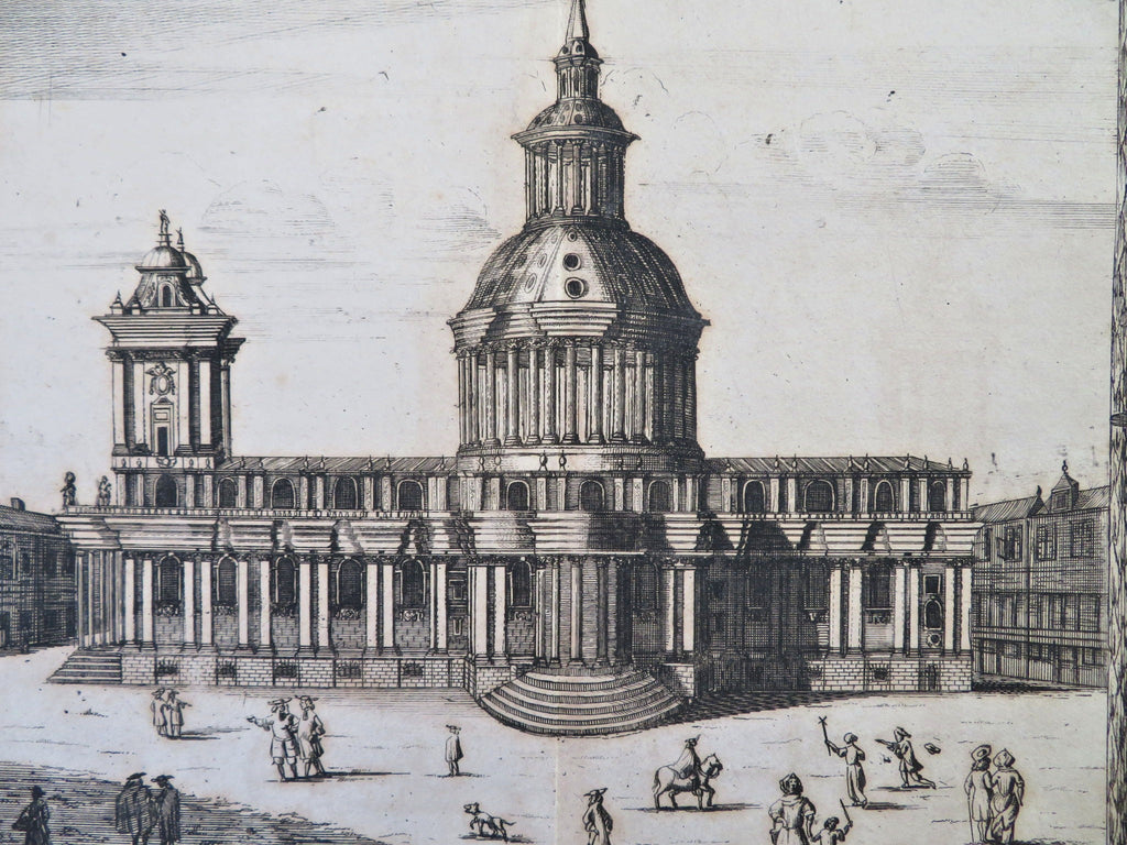 St. Paul's Cathedral London Architectural View c. 1770's historical view print
