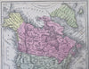 North America Antebellum United States Canada Mexico Alaska 1853 lot x 2 maps