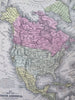 North America Antebellum United States Canada Mexico Alaska 1853 lot x 2 maps