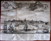 Vlissingen Flissinga c.1640 lot x 2 maps Hoeye prospect city view Guicciardini