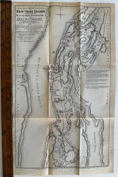 New York Island Revolutionary War 1777 Faden Sauthier 1859 Valentines map