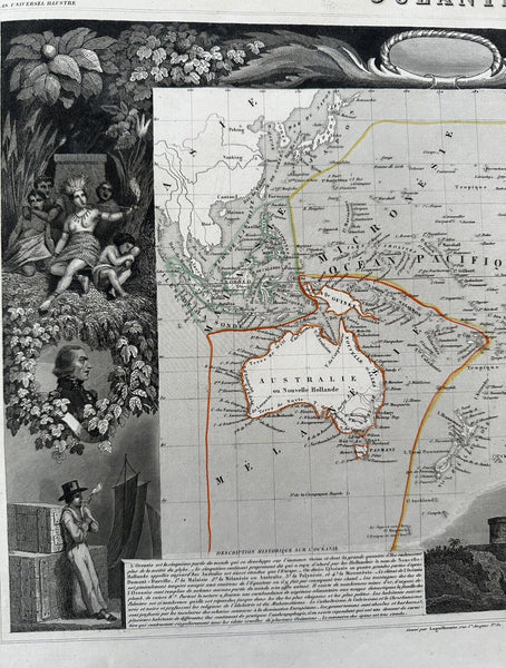 Oceania Australia Pacific islands 1845 decorative pictorial map