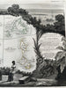 French Colonies in Americas Guyana 1845 lovely large decorative pictorial map