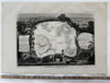 French Colonies in Americas Guyana 1845 lovely large decorative pictorial map