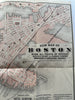 Boston MASS city plan 1883 Hotel promo large pocket map w/Amusements Insane Jail