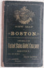 Boston MASS city plan 1883 Hotel promo large pocket map w/Amusements Insane Jail