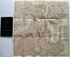 Boston MASS city plan 1883 Hotel promo large pocket map w/Amusements Insane Jail