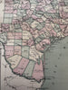 Texas & Indian Territory 1873 JD Williams large hand colored early state map