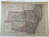 Indian Territory Kansas Illinois AK MO 1873 scarce JD Williams hand colored map