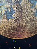 Moon chart many named features c.1955 scarce Hebrew map color litho Jerusalem