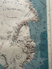 Antarctica South Pole ice extent exploration c.1955 early Hebrew map color litho