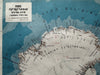 Antarctica South Pole ice extent exploration c.1955 early Hebrew map color litho