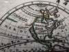 World in spheres with California as an Island 1719 Chiquet decorative small map