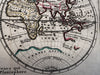 World in spheres with California as an Island 1719 Chiquet decorative small map