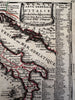 Italy Italia with historical list of Popes 1719 Chiquet decorative small map