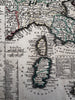 Italy Italia with historical list of Popes 1719 Chiquet decorative small map