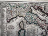 Italy Italia with historical list of Popes 1719 Chiquet decorative small map