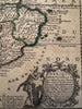 South America continent 1719 Chiquet nice decorative Indian cartouche small map