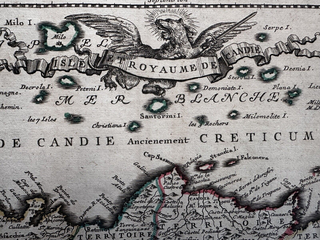 Crete Duchy of Candia Venetian Republic 1719 Chiquet decorative small map