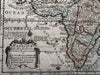 Africa 1719 Chiquet decorative cartouche small map w/ old hand coloring