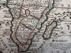 Africa 1719 Chiquet decorative cartouche small map w/ old hand coloring