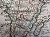 Africa 1719 Chiquet decorative cartouche small map w/ old hand coloring