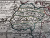 Africa 1719 Chiquet decorative cartouche small map w/ old hand coloring