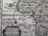 Africa 1719 Chiquet decorative cartouche small map w/ old hand coloring