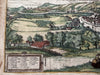 Bilbao Spain c.1575 Braun & Hogenberg birdseye view print with old hand color