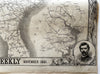 Civil War map 1861 decorative 4 sheet map Harper’s Lincoln & military portraits