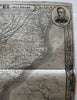 Civil War map 1861 decorative 4 sheet map Harper’s Lincoln & military portraits