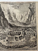 Glarus Switzerland 1649 Merian engraved birds eye view print Glaris Glarona