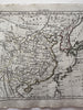 China Asia Korea Japan 1806 Herisson old hand color engraved miniature map