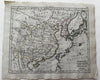 China Asia Korea Japan 1806 Herisson old hand color engraved miniature map