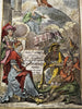 Allegorical Atlas frontis print 1725 Harrewijn charming miniature hand color