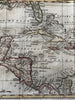 West Indies Caribbean 1796 Doolittle old engraved map w/ fine hand coloring