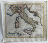 Italy Italia 1808 beautiful old engraved small map w/ fine hand coloring