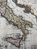 Italy Italia 1808 beautiful old engraved small map w/ fine hand coloring