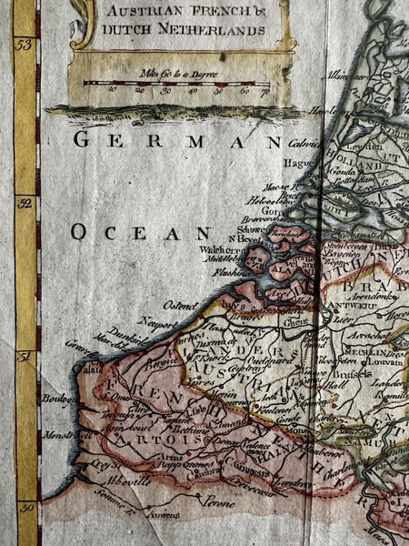 Dutch Netherlands Seven United Provinces 1770 Charming miniature map hand color