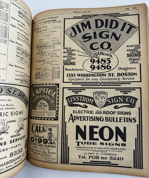Boston Mass. New England Telephone Book 1931-32 rare phone book!
