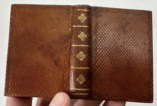 German Folk Song book diced leather 1857 Philadelphia near miniature rare book