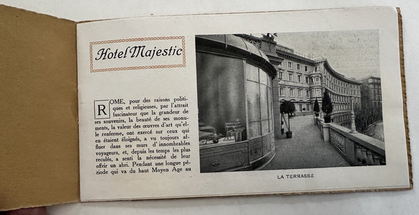 Rome Italy Hotel Majestic c.1915-25 Promo brochure photos French lang. Jugenstil