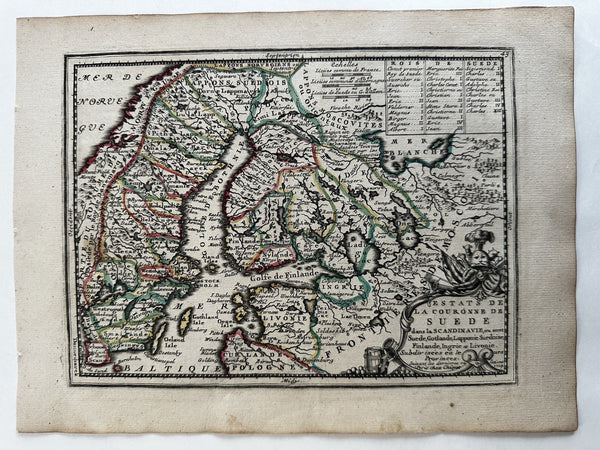 Sweden Finland Livonia Muscovie 1719 Chiquet attractive engraved antique map