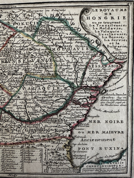 Hungary Kingdom Bulgaria Balkans 1719 Chiquet attractive engraved antique map